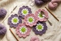 Crochet Flower Coaster Set