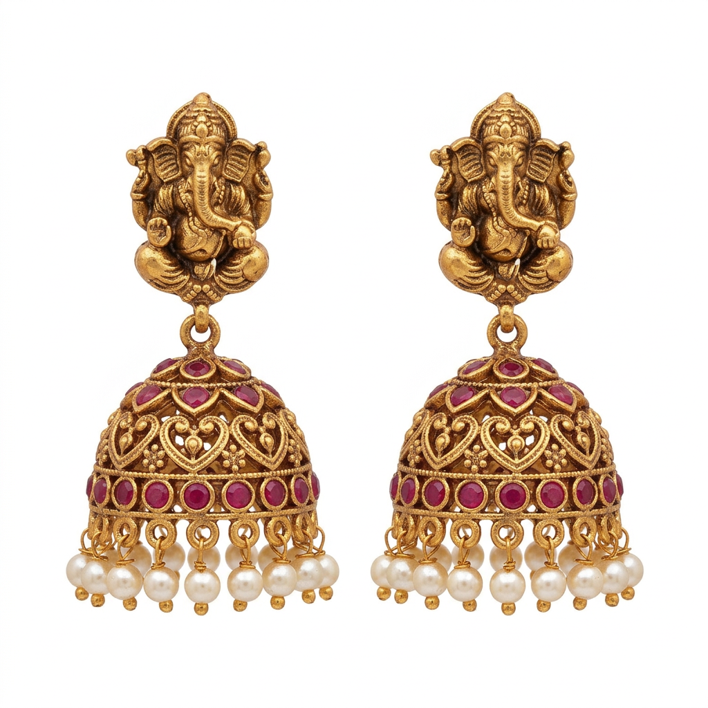 Ganesha Jhumka Earrings