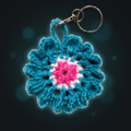 AI enhanced crochet flower keychain product image
