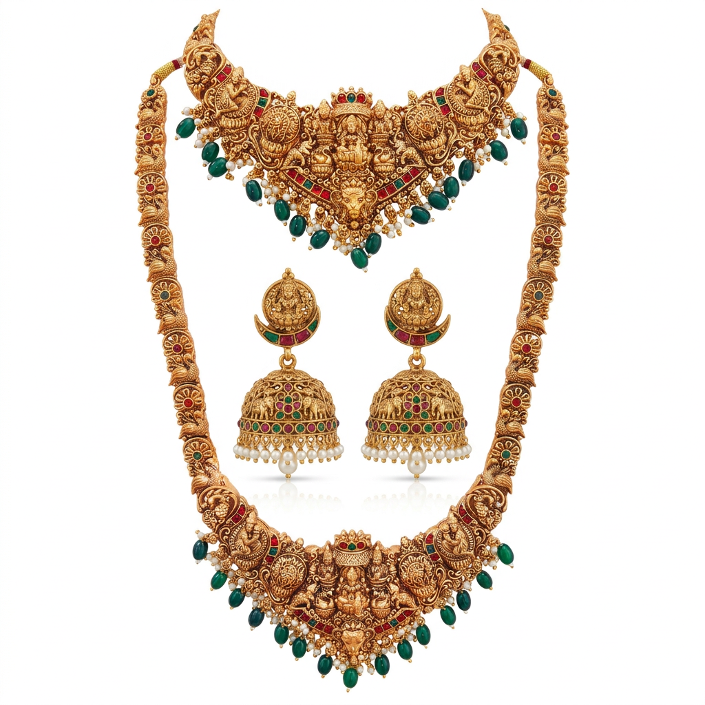 Temple Double Necklace Set - Corrected